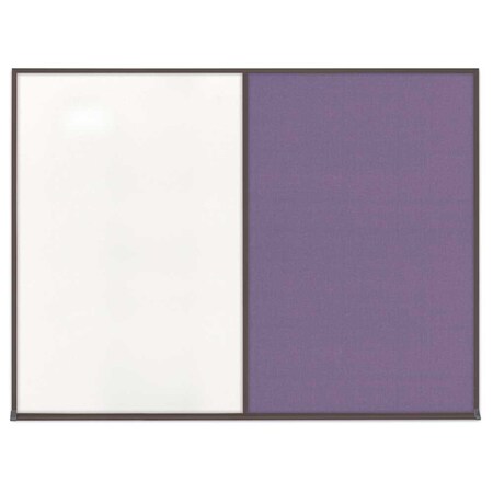 United Visual Products Double Door Radius Corkboard, 42"X32", B UV80025-BLACK-SURF